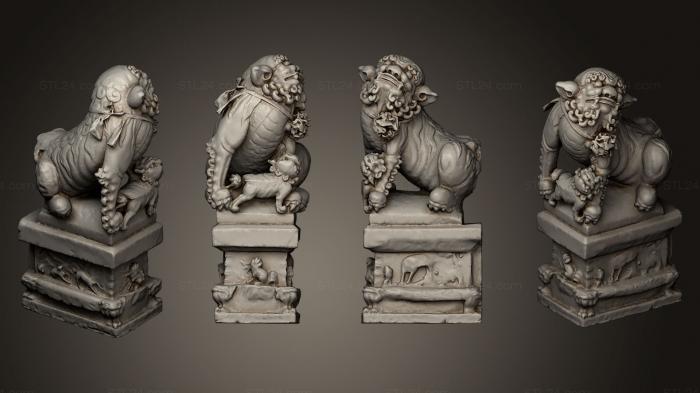 Статуэтки львы тигры сфинксы (Статуэтка Льва014 F, STKL_0235) 3D модель для ЧПУ станка